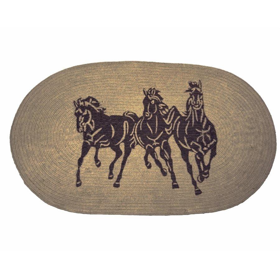 3 Horse Jute Rug