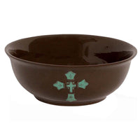 Chocolate Serving Bowl w/ Turquoise Cross (EA) Sale-K