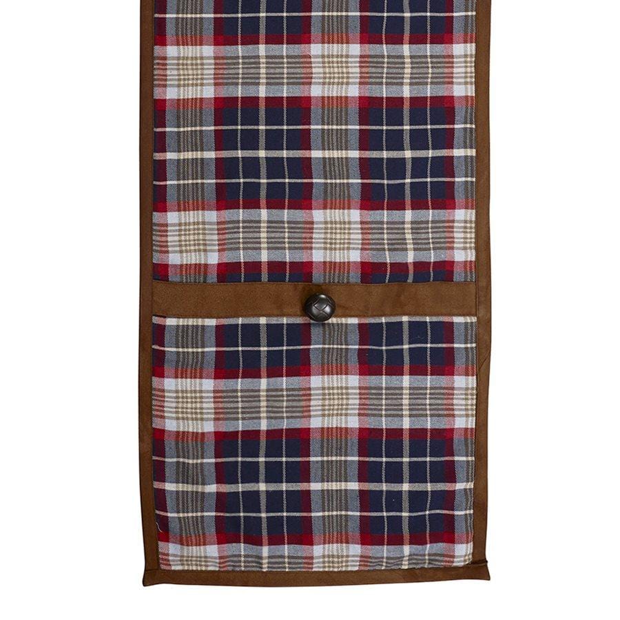 South Haven Blue Plaid Table Runner with Suede, 14x72 Sale-K