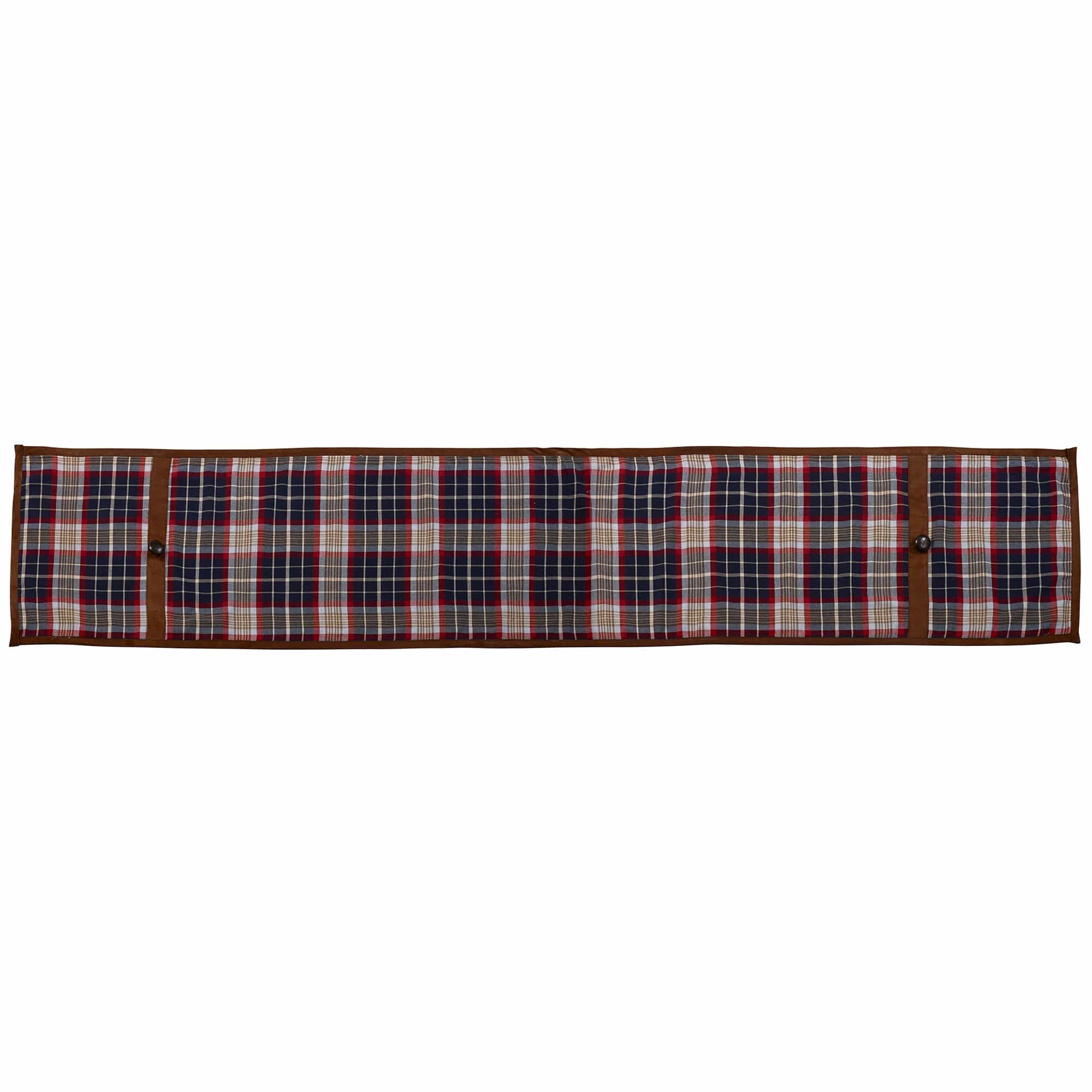 South Haven Blue Plaid Table Runner with Suede, 14x72 Sale-K