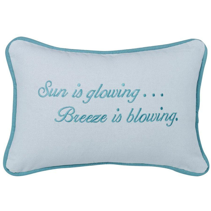 Catalina Turquoise "Sun Is Glowing..." Lumbar Pillow Sale-Pillow