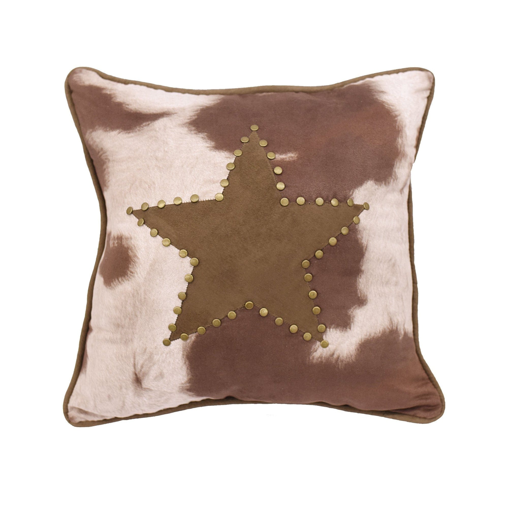 Cowhide Accent Pillow w/ Star, 18" x 18" Sale-Pillow