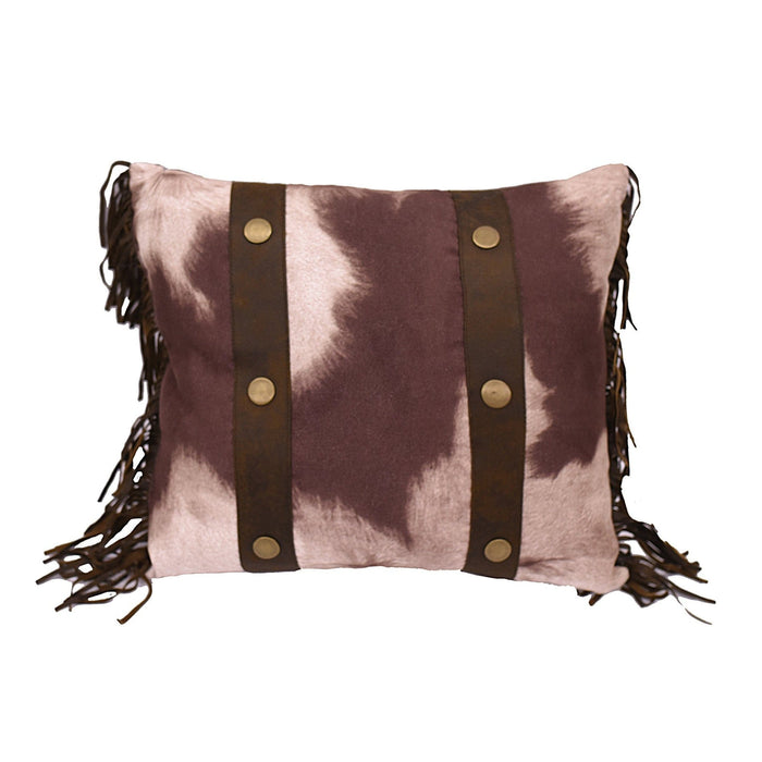 Cowhide Studded Accent Pillow w/ Fringe, 15" x 18" Sale-Pillow