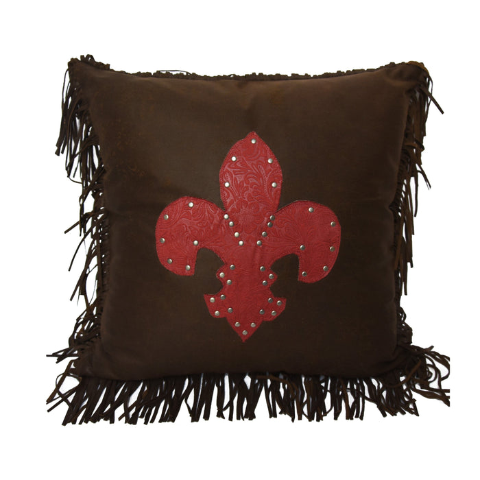 Fleur-de-lis Pillow, 18x18, Red Sale-Pillow