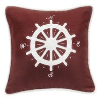 Liberty Dark Red Throw Pillow w/ White Linen Compass Sale-Pillow