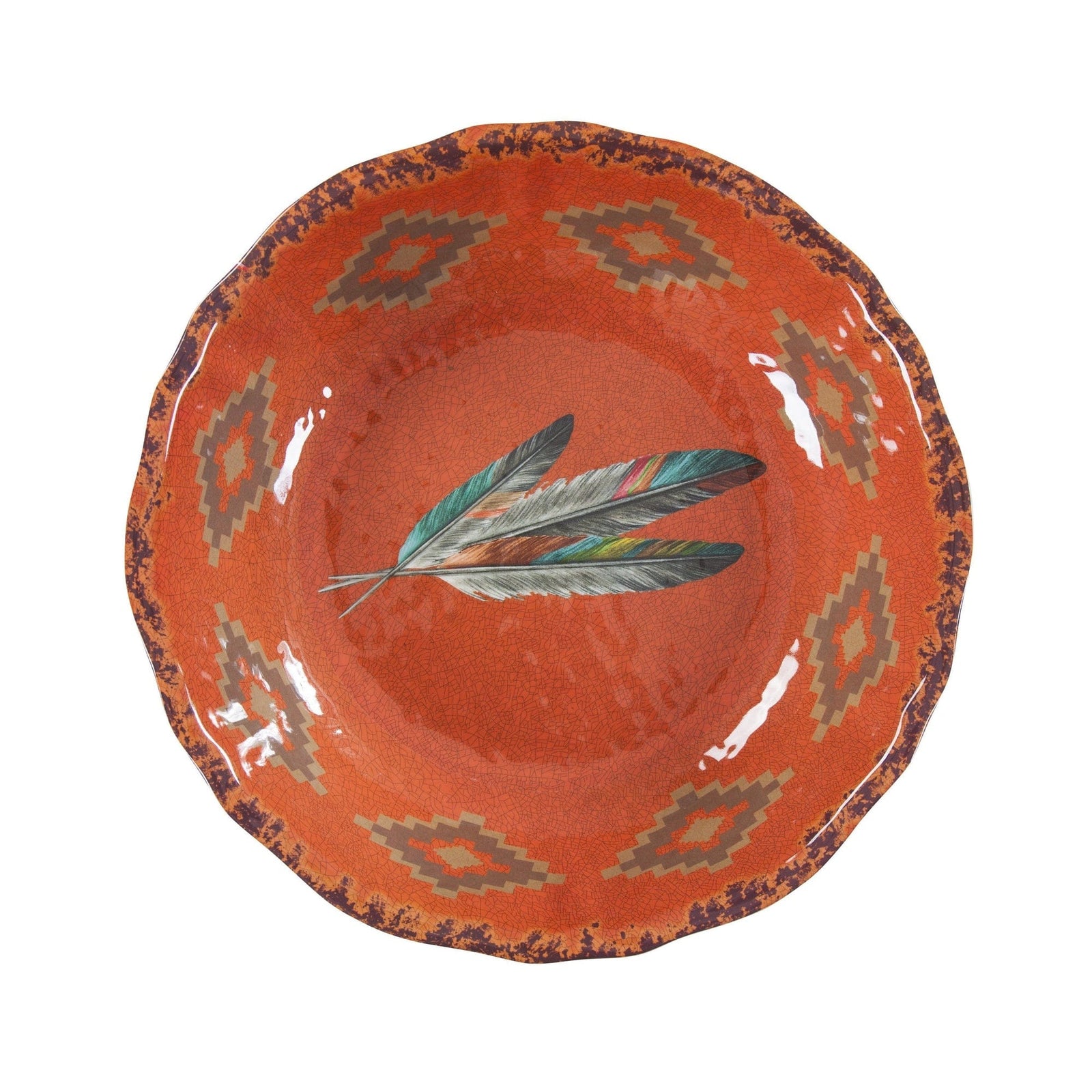 Tossed Feather Melamine Serving Bowl Serving Bowl