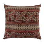 Fair Isle Knit Euro Sham - Red, Tan & Chocolate Sham