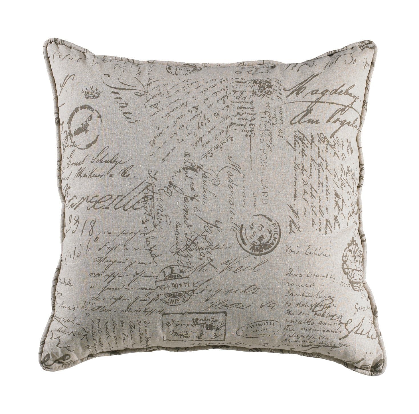 Fairfield Printed Script Linen Euro Sham