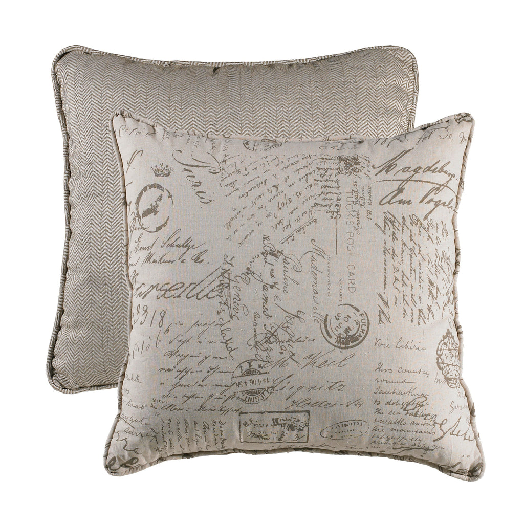 Fairfield Printed Script Linen Euro Sham Sham