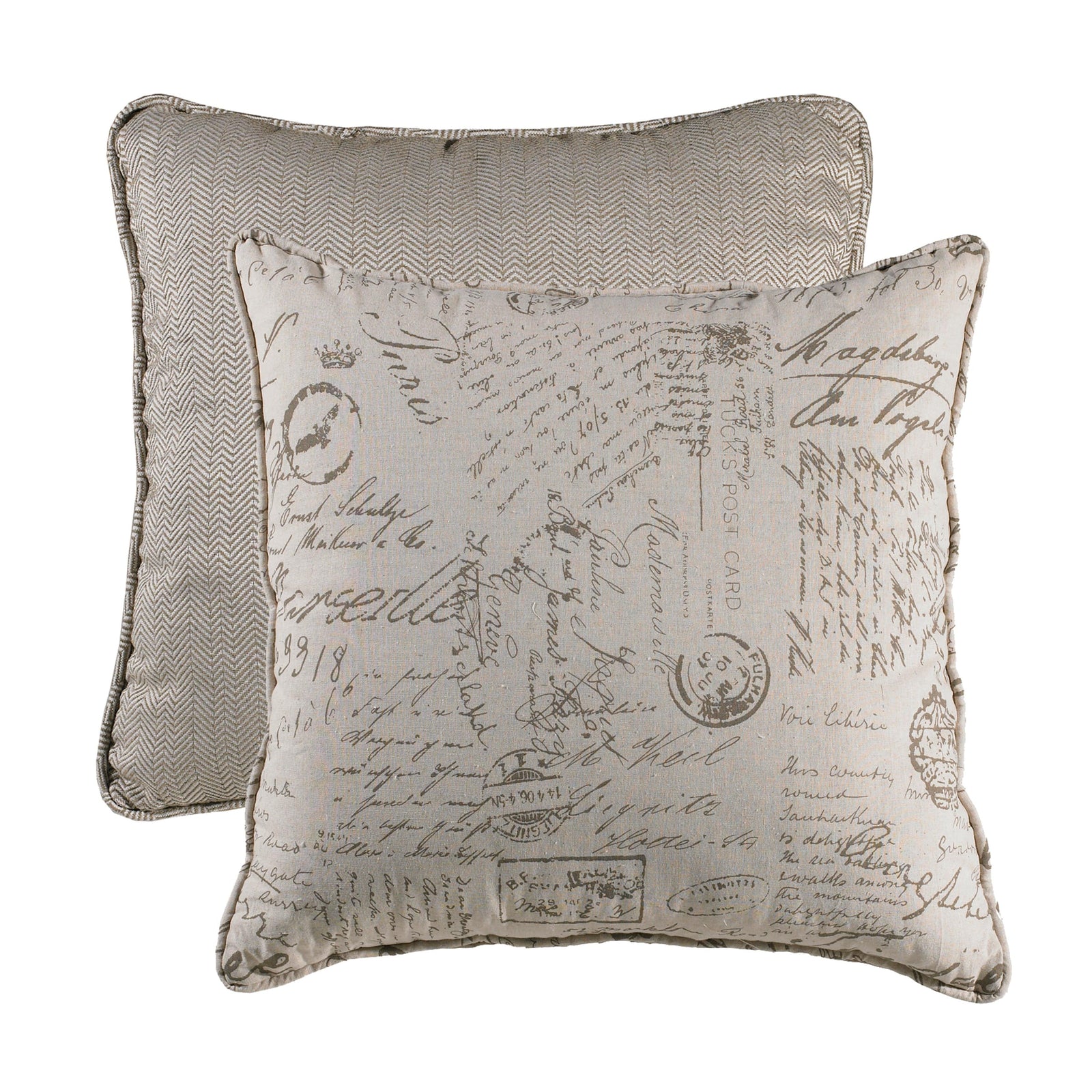 Fairfield Printed Script Linen Euro Sham Sham