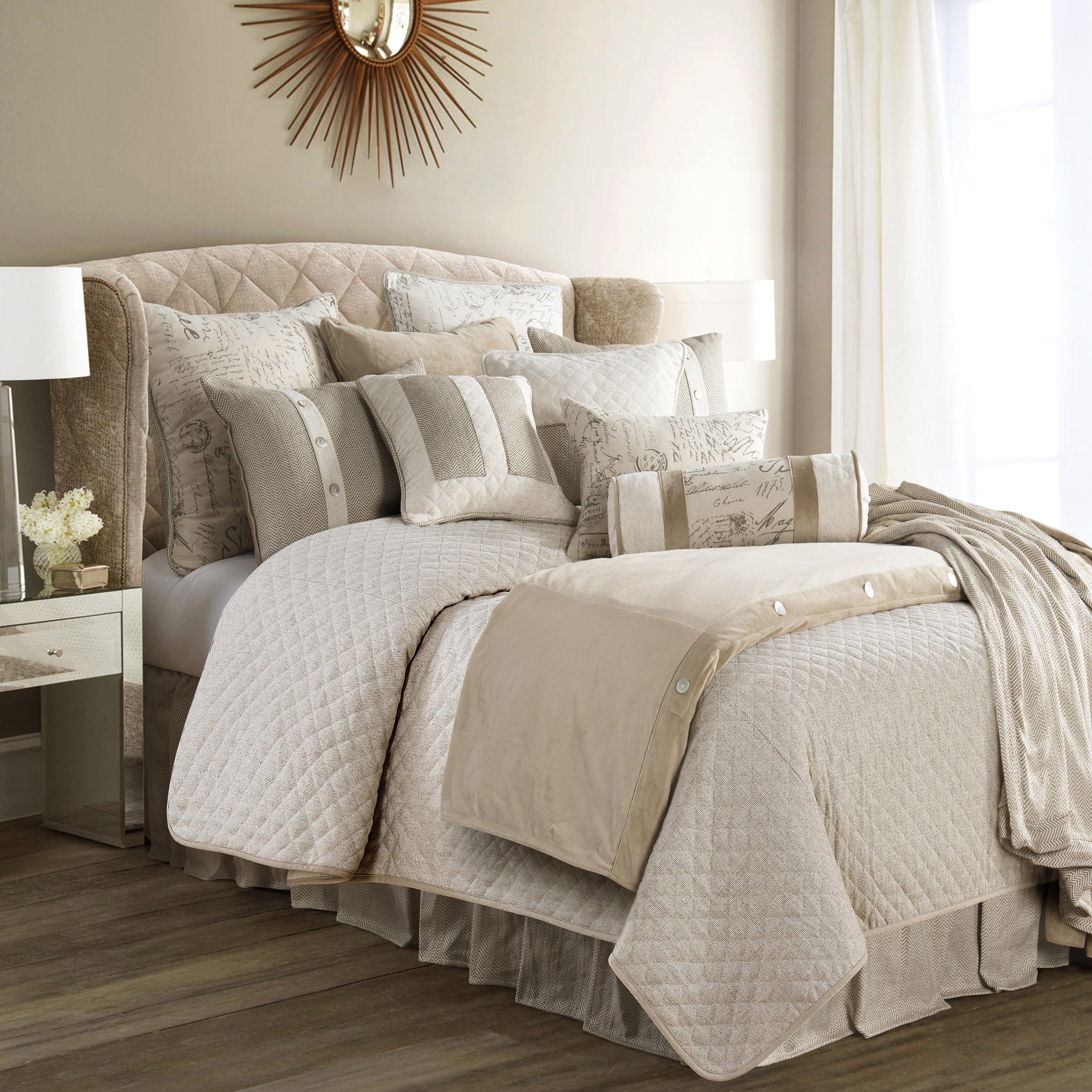 Fairfield Taupe Velvet Euro Sham Sham