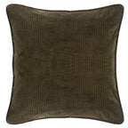 Green Corduroy Euro Sham Reversed to Tan Suede Sham