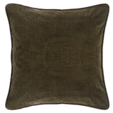 Green Corduroy Euro Sham Reversed to Tan Suede Sham