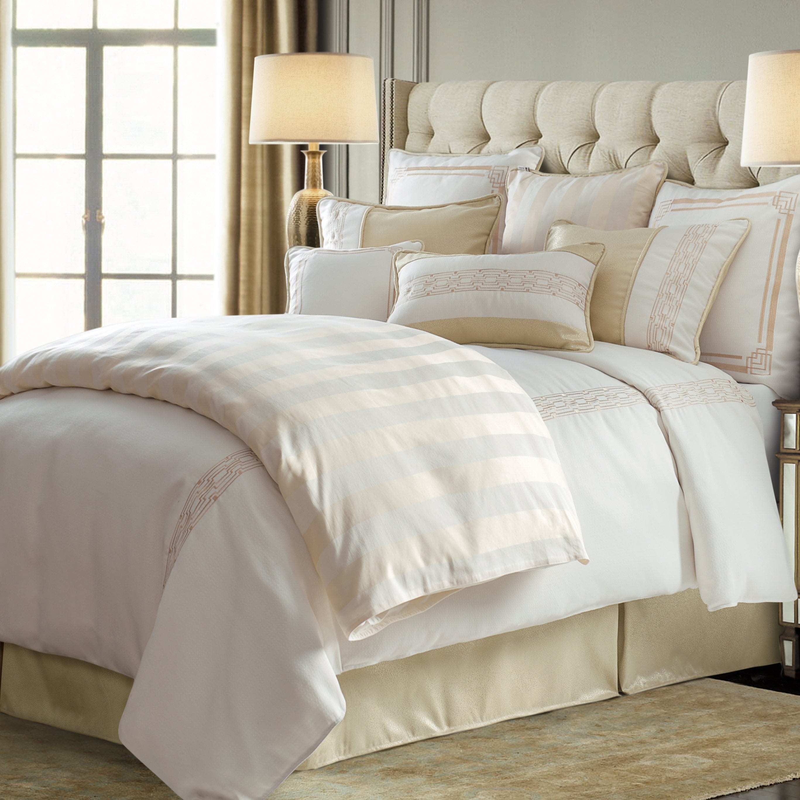 Hollywood Golden Chevron Reversible Euro Sham Sham