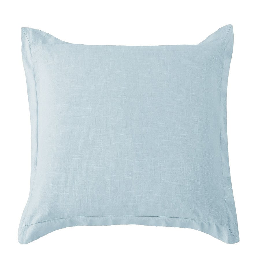 Washed Linen Tailored Euro Sham Light Blue Sham