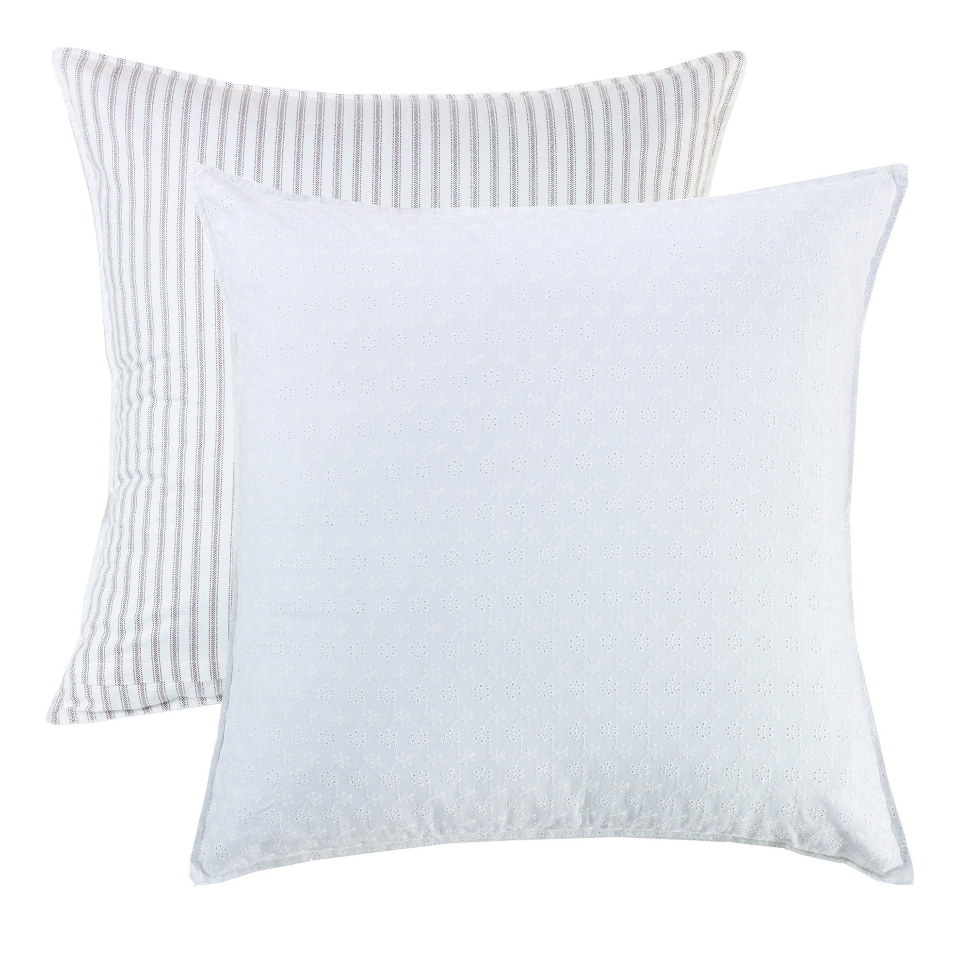 Salado Reversible Striped Eyelet Euro Sham Sham