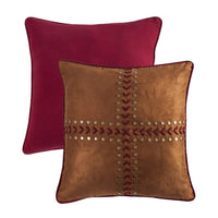 Solace Burgundy & Buckskin Suede Reversible Euro Sham Sham