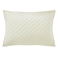 Velvet Quilted Pillow Sham - Standard/King (PAIR) Standard / Cream Sham