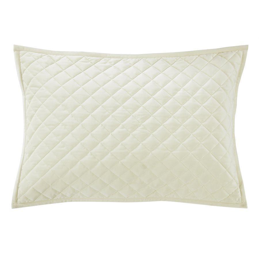 Velvet Quilted Pillow Sham - Standard/King (PAIR) Standard / Cream Sham