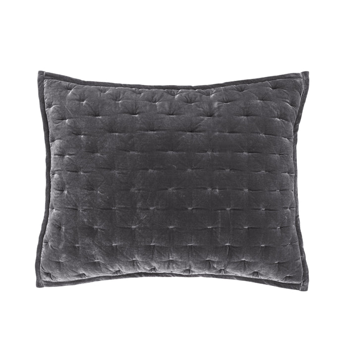Stella Faux Silk Velvet Pillow Sham Standard / Dark Slate Sham