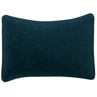 Stonewashed Cotton Quilted Velvet Pillow Sham Standard / Deep Blue Sham