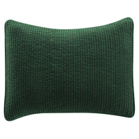 Stonewashed Cotton Quilted Velvet Pillow Sham Standard / Emerald Sham
