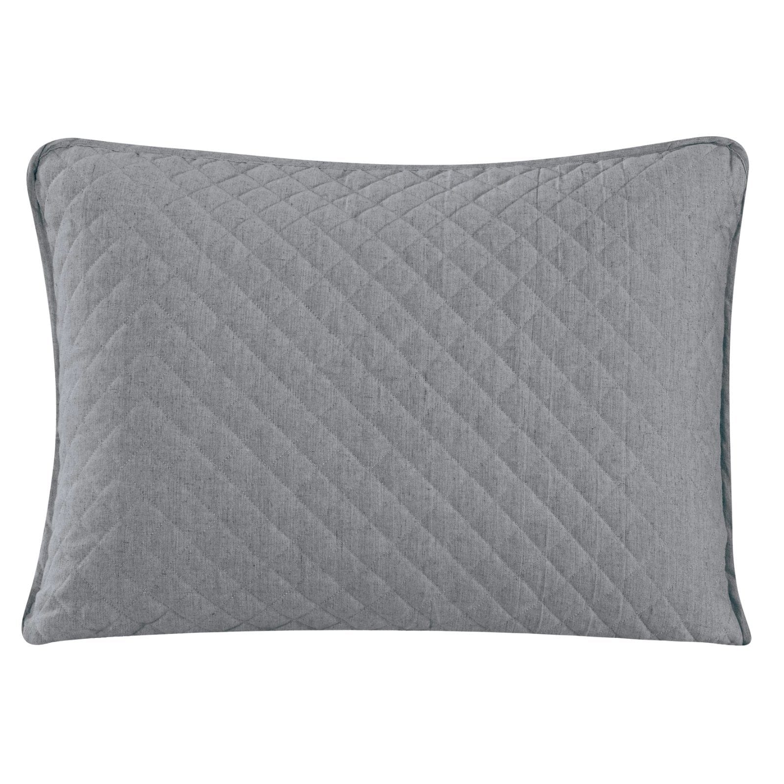Anna Diamond Quilted Pillow Shams Standard / Gray Sham