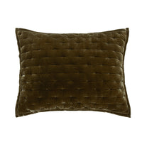 Stella Faux Silk Velvet Pillow Sham Standard / Green Ochre Sham