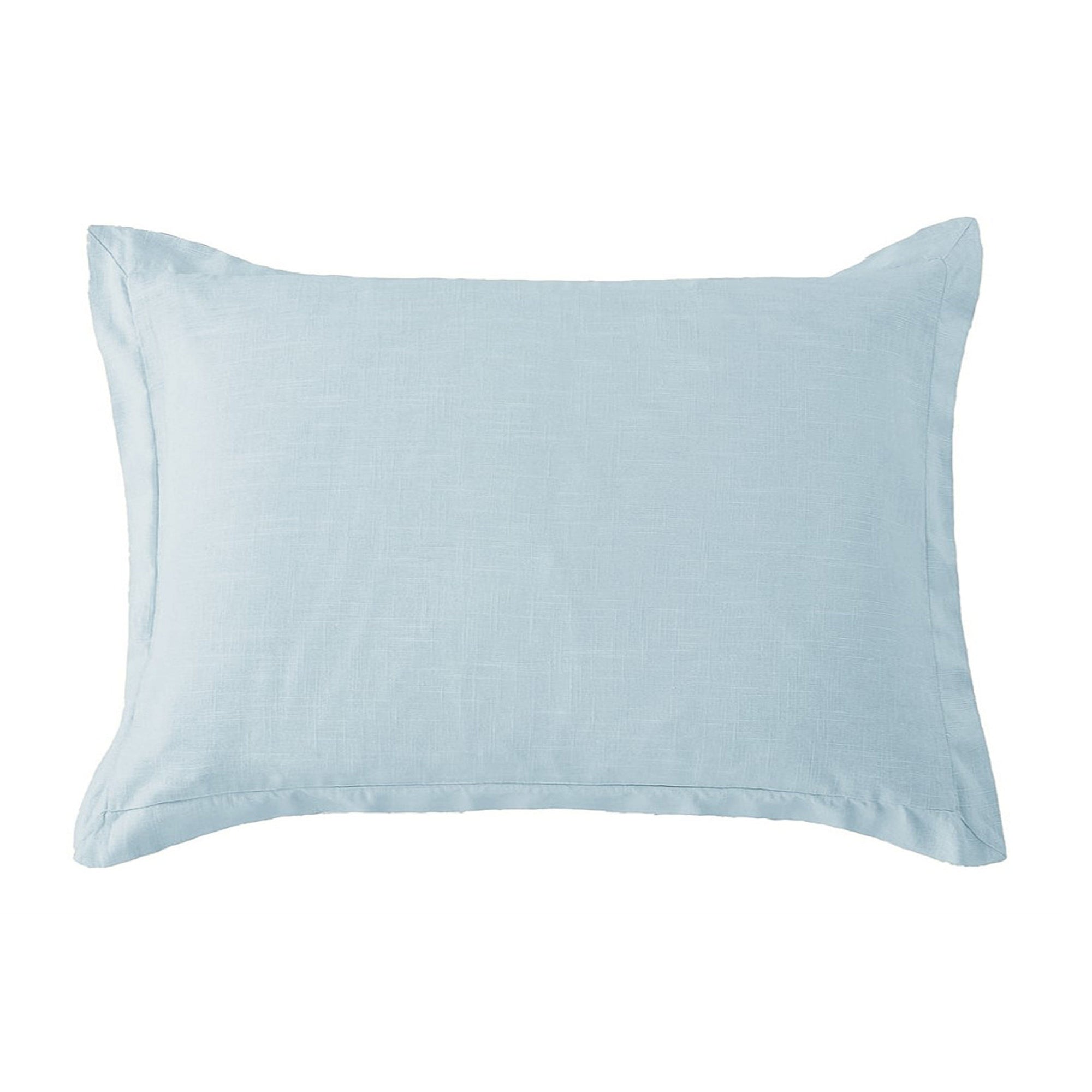 Washed Linen Tailored Pillow Sham Standard / Light Blue Sham