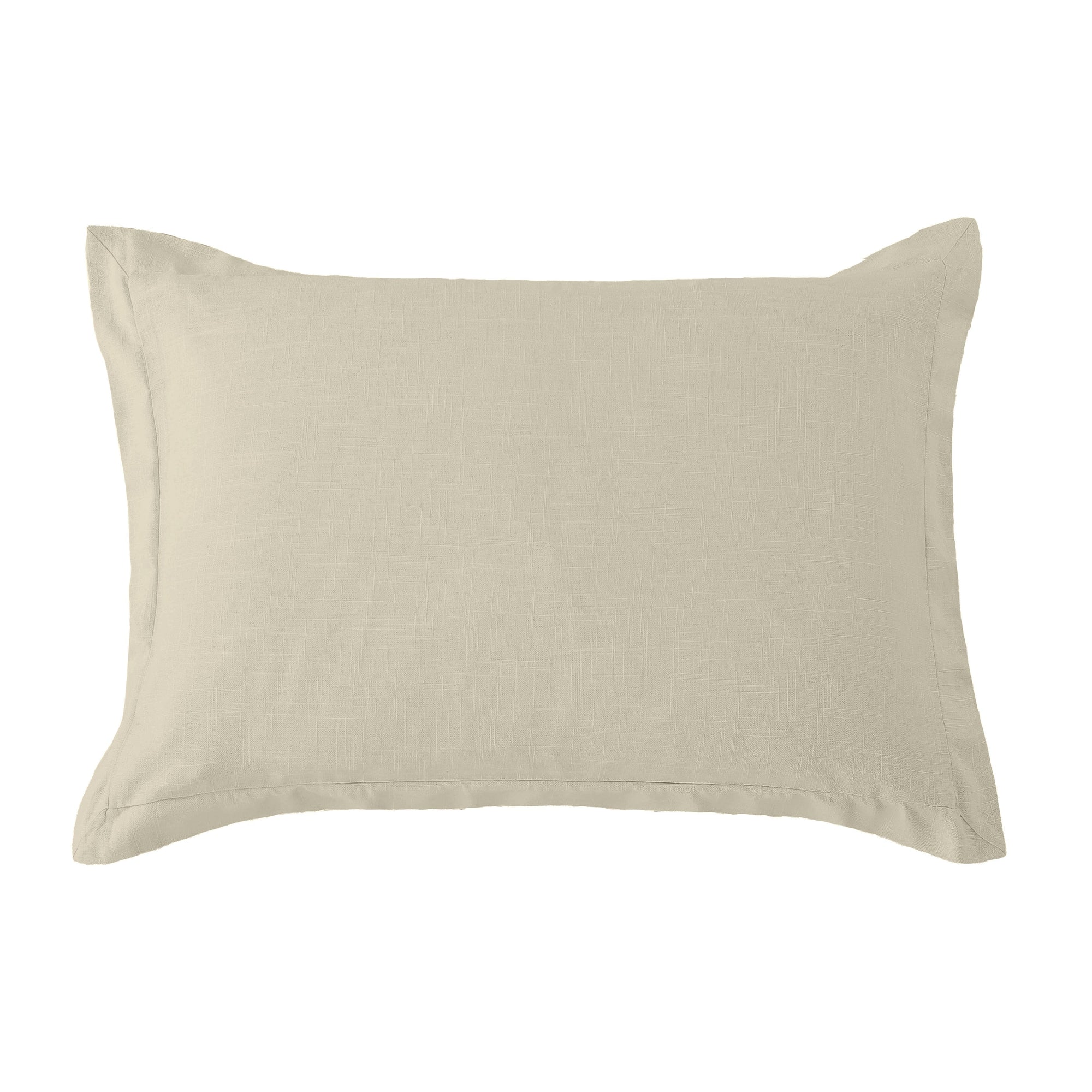 Washed Linen Tailored Pillow Sham Standard / Light Tan Sham