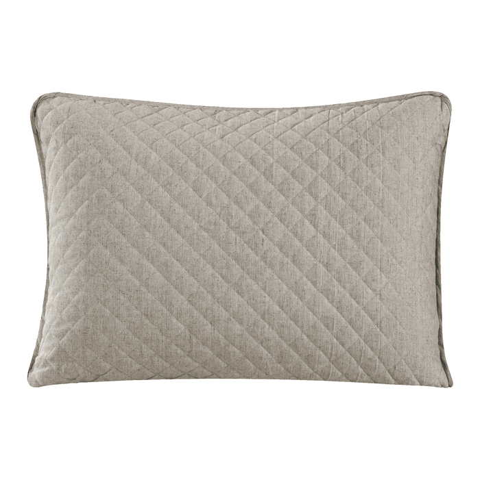Anna Diamond Quilted Pillow Shams Standard / Light Taupe Sham