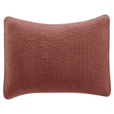 Stonewashed Cotton Quilted Velvet Pillow Sham Standard / Salmon Sham