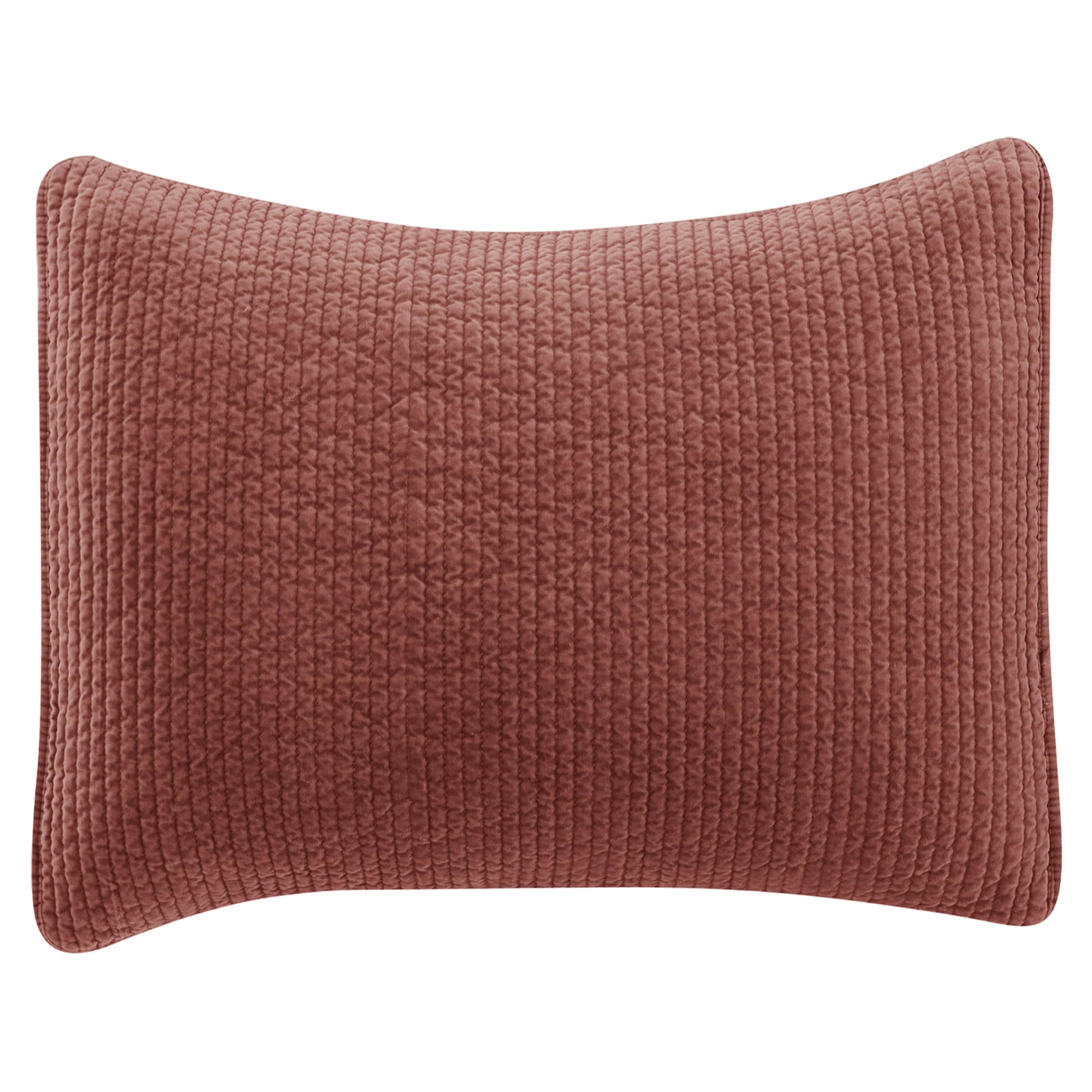 Stonewashed Cotton Quilted Velvet Pillow Sham Standard / Salmon Sham