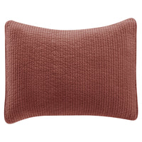 Stonewashed Cotton Quilted Velvet Pillow Sham Standard / Salmon Sham