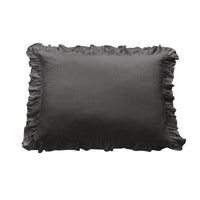 Lily Washed Linen Ruffled Pillow Sham Standard / Slate Sham