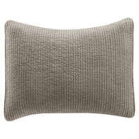 Stonewashed Cotton Quilted Velvet Pillow Sham Standard / Taupe Sham