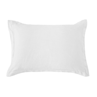 Washed Linen Tailored Pillow Sham Standard / White Sham