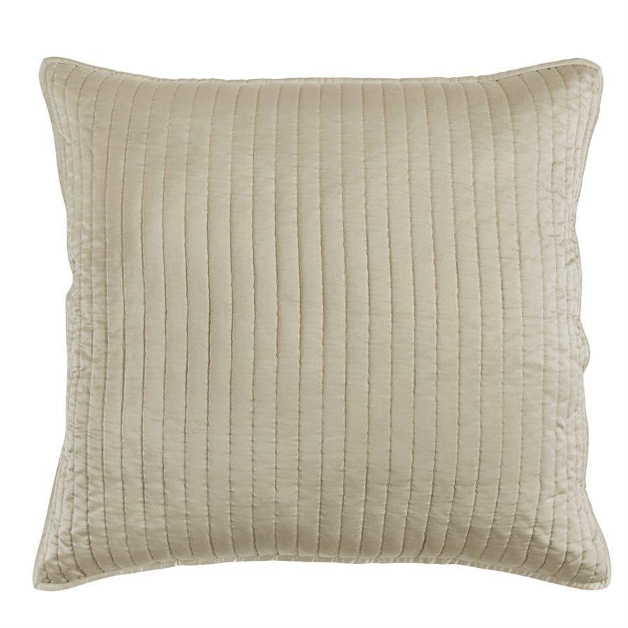 Satin Channel Quilted Euro Sham Taupe Sham