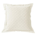 Linen Cotton Diamond Quilted Euro Sham Vintage White Sham