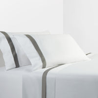 350 TC White Sheet Set with Gray Flange Sheet