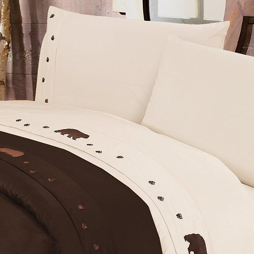 Bear Sheet Set, 350 Thread Count, King King / Chocolate Sheet