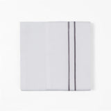 350 TC White Sheet Set With Gray Stripe Embroidery Queen Sheet