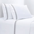 350TC Embroidered Border Sheet Set Queen / Black Sheet