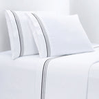 350TC Embroidered Border Sheet Set Queen / Black Sheet