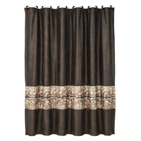 Axis Faux Leather Shower Curtain w/ Deer Fur Design Shower Curtain