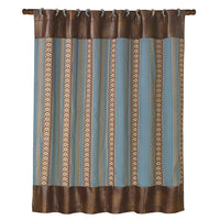 Ruidoso Aztec Stripe Shower Curtain, Turquoise Shower Curtain