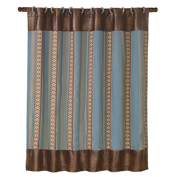 Ruidoso Aztec Stripe Shower Curtain, Turquoise Shower Curtain