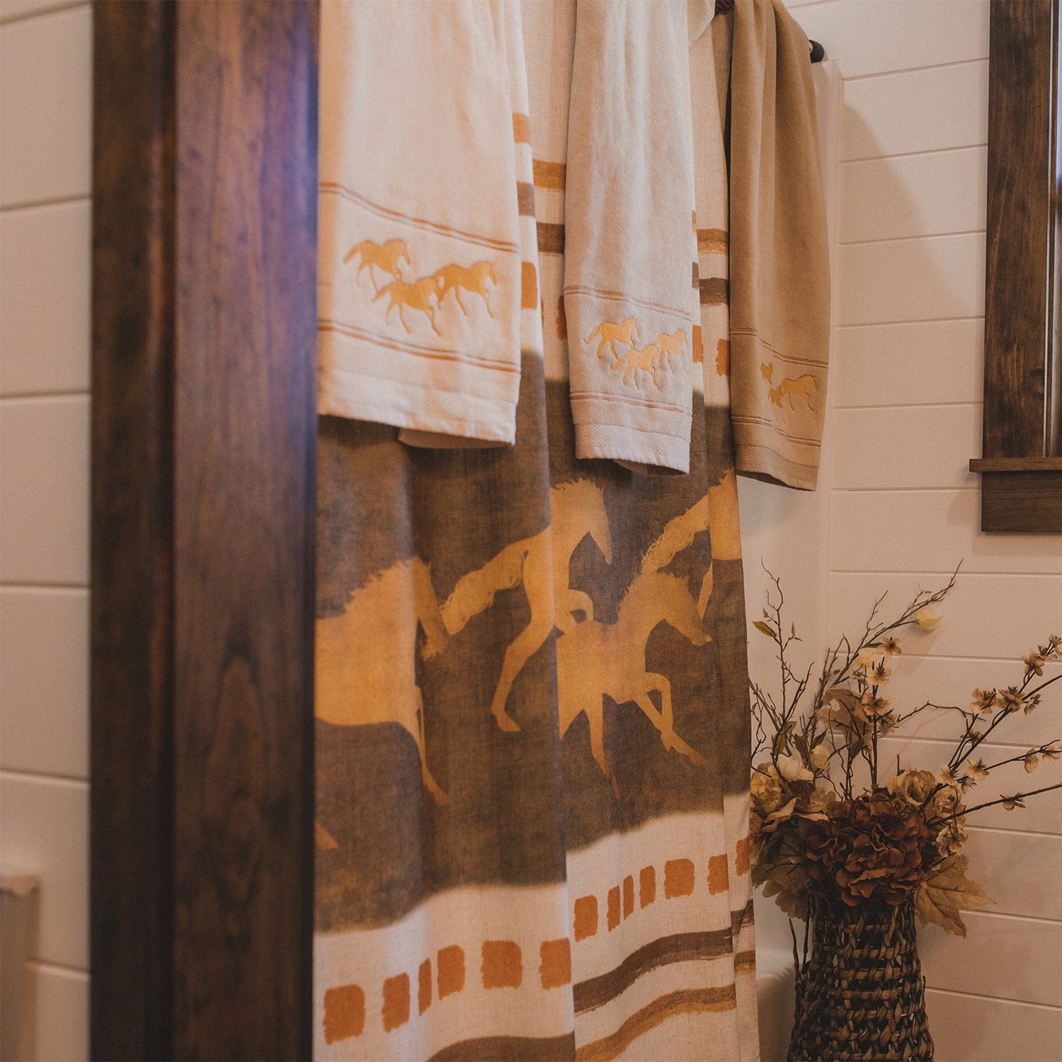 Running Remuda Shower Curtain Shower Curtain