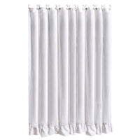 Washed Linen Ruffled Shower Curtain, White Shower Curtain