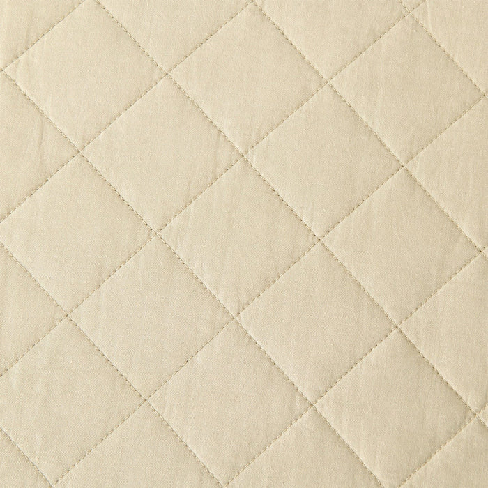 Linen Cotton Diamond Quilt Swatch Light Tan Swatch